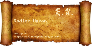 Radler Ugron névjegykártya